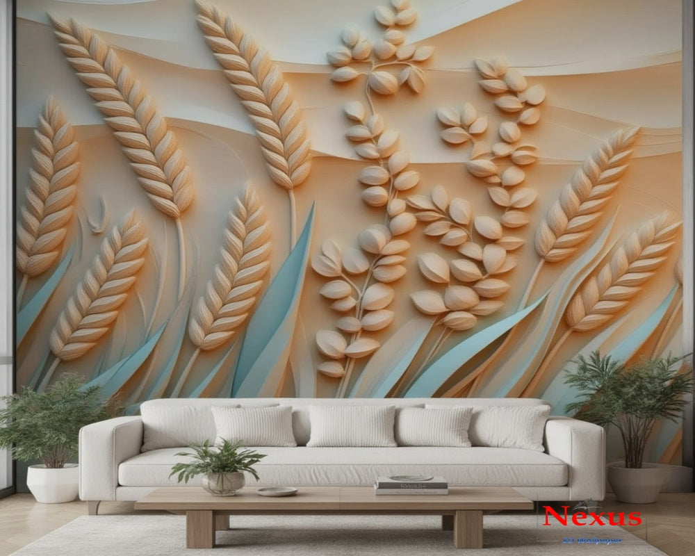3D Wallpaper Golden Harvest